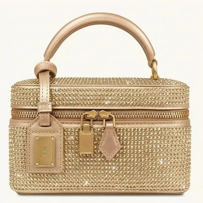 JW PEI box bag Сумка Женская, Square Cosmetic Bag, PU Embossed Black Zipper Small Portable Daily Use 2026 Summer Crossbody Bag