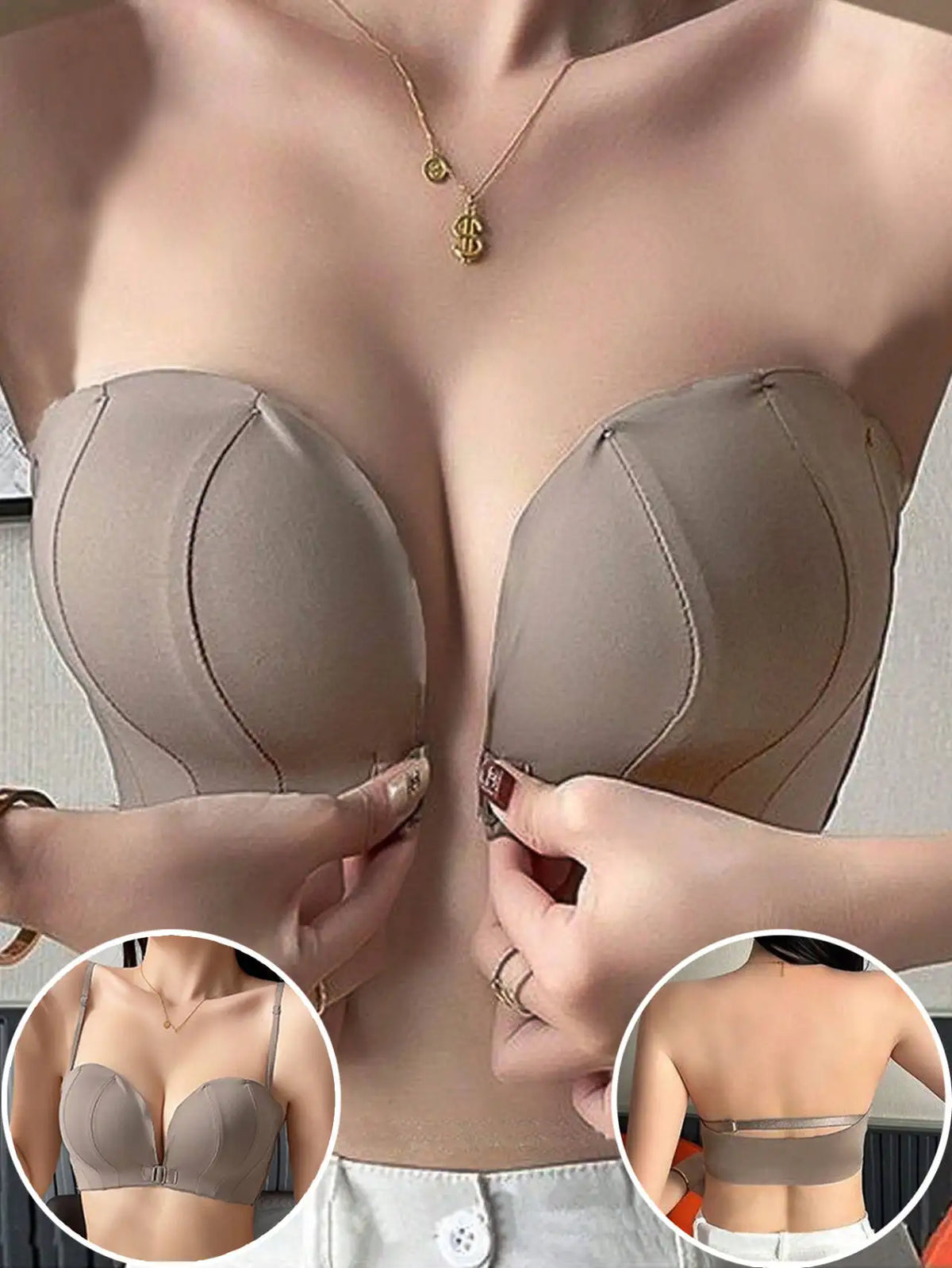 Women's Wireless shell shaped front button Bra with beautiful back suitable for small breasts Pad Lingerie