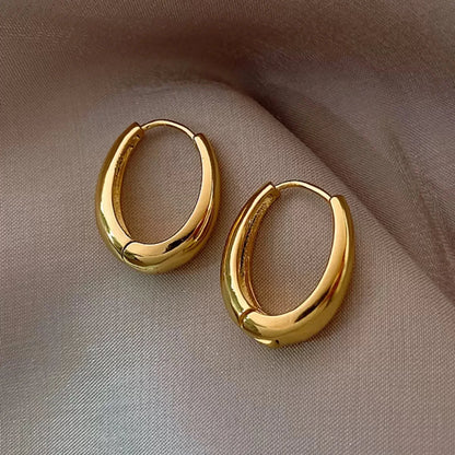 Gold SIlver Color Knot Hoop Earring For Women Shiny Plating Trendy Earring Stud Cute Daily Wear Jewelry