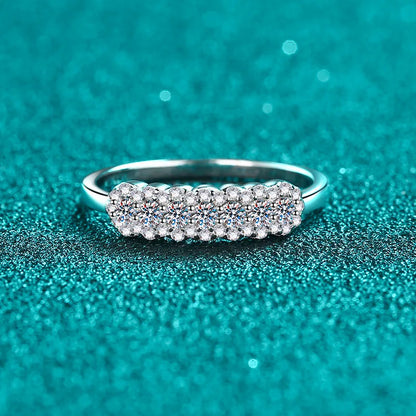 Luxury 0.37ct Moissanite 18k White Gold & Platinum PT950 Ring for Women High-Quality Shiny Wedding Jewelry