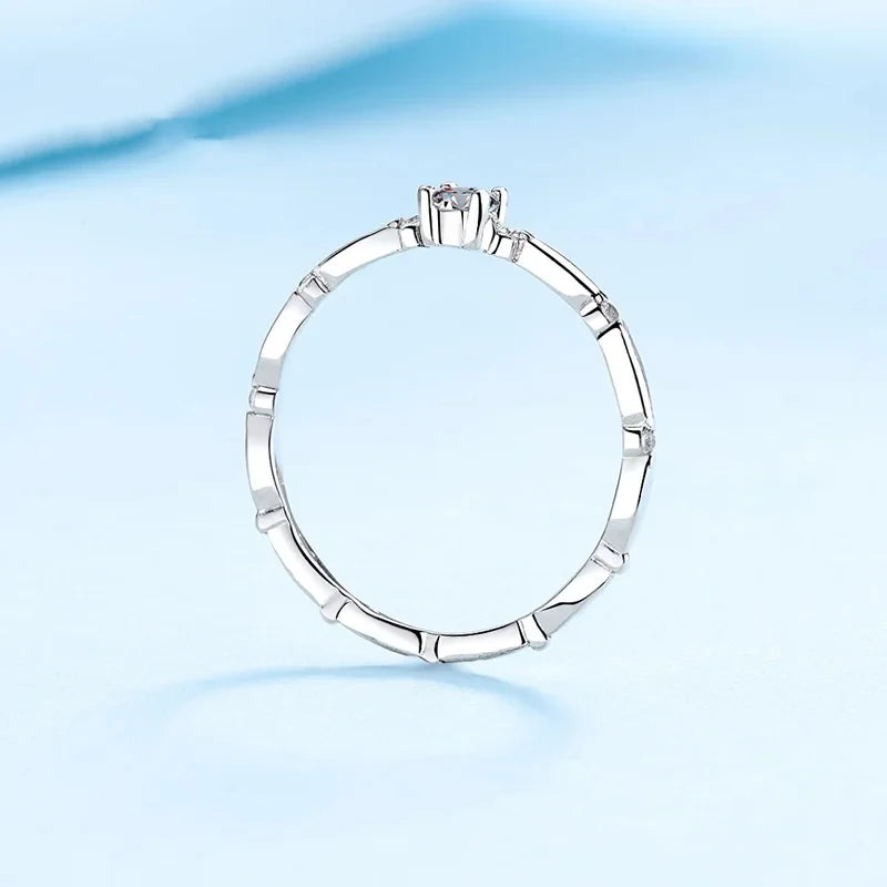 18K White Gold Rings for Women Millennium Reincarnation Set 0.1 Carat Moissanite Ring Sparkling Diamond Ring Wedding Jewelry