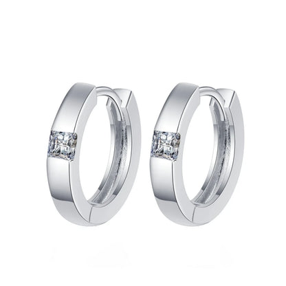 Women Birthday Gift 18K White Gold Hoop Earrings Valentine's Day 0.6CT Moissanite Diamond Girlfriend PT950 Wedding Fine Jewelry