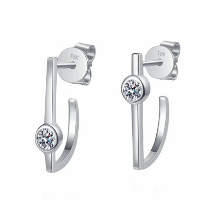 Girl Birthday Gift 18K White Gold Wedding Earrings 0.2CT Moissanite Diamond Women PT950 Platinum Valentine's Day Fine Jewelry