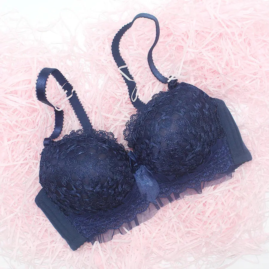 New Bra Woman Underwear Push Up Bra Lingerie Unlined Lace Bra Women Sexy Female Back Closure Lolita Brassiere 3/4 Cup Bra