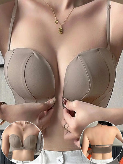 Women's Wireless shell shaped front button Bra with beautiful back suitable for small breasts Pad Lingerie