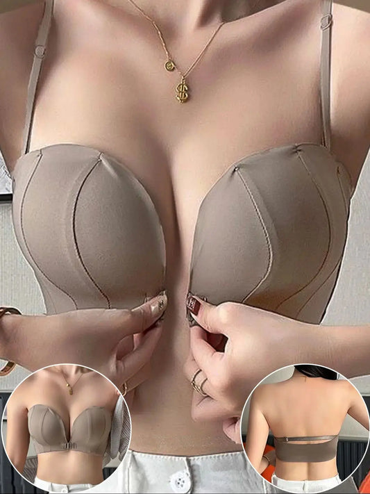 Women's Wireless shell shaped front button Bra with beautiful back suitable for small breasts Pad Lingerie