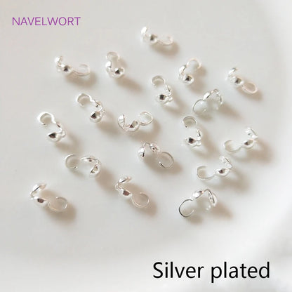 Jewellery Making Supplies Findings Thickened 14k/18k Real Gold Plating 4MM Double-Cup Bead Tip Crimp Cover for DIY