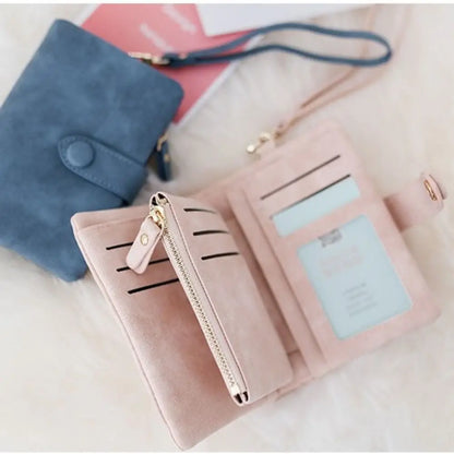 Ladies Pocket Purses Multi-slot Purse Tri-fold Wallet Soft Leather Short Wallet