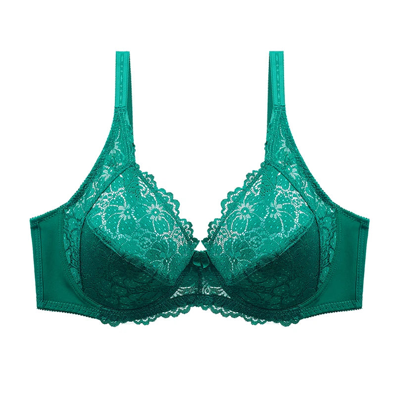 Plus Size Sexy Lace Bra Comfortable Ultra-Thin Cup Ladies Underwear Brassiere