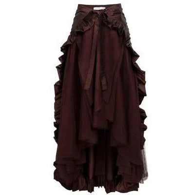 Medieval Bustle Dress Plus Size Women Steampunk Gothic Wrap Victorian Ruffled Pirate Dresses Half Body Skirts Cosplay Costumes