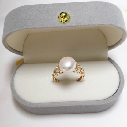 ZHBORUINI New Fine Pearl Ring 100% Real Natural Freshwater Pearl Design Ring for Femme 18K Gold Plating Women Jewelry Ring Gift