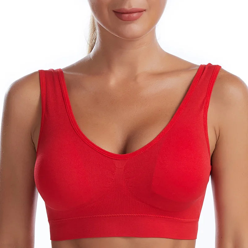 Women Bra Plus Size Seamless Brassiere Breathable Wire Free Bralette Underwear Comfortable Active Padded Brassiere Crop Top