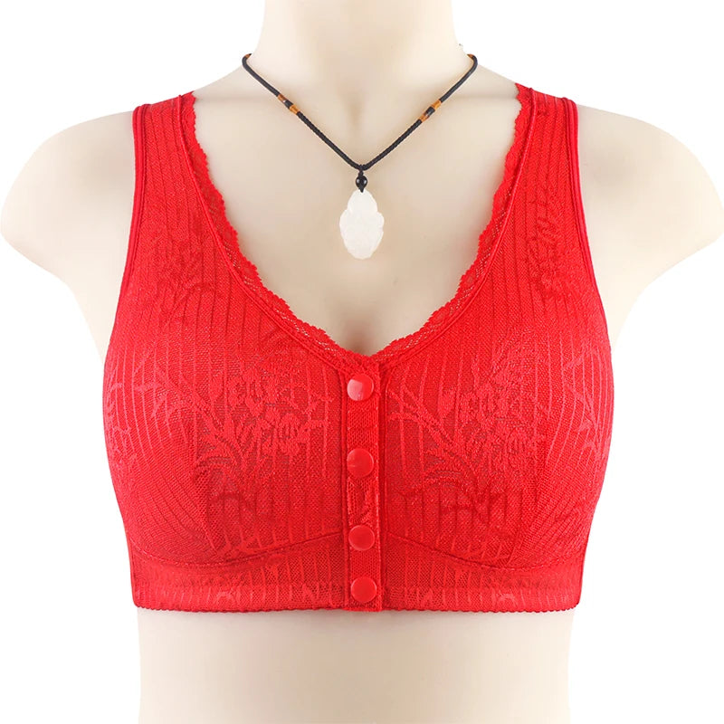Bras For Women Wire Free Bra Push Up Front Closure Underwear Confortable Female Lingerie Everyday Big Bust 52AB