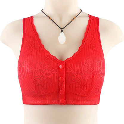Bras For Women Wire Free Bra Push Up Front Closure Underwear Confortable Female Lingerie Everyday Big Bust 52AB