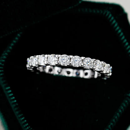Party Fine Jewelry 18K White Gold Girl Valentine's Day Rings 0.1CT Moissanite Diamond Women Birthday Gift PT950 Platinum Wedding