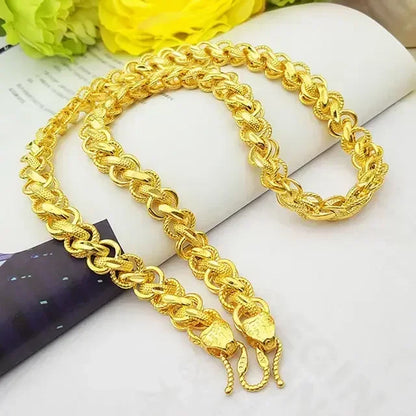 Dragon Pendant AU750 Gold Necklace - Guanyin 18K Pendant Necklace, Bold and Stylish Jewelry Gift for Men and Women
