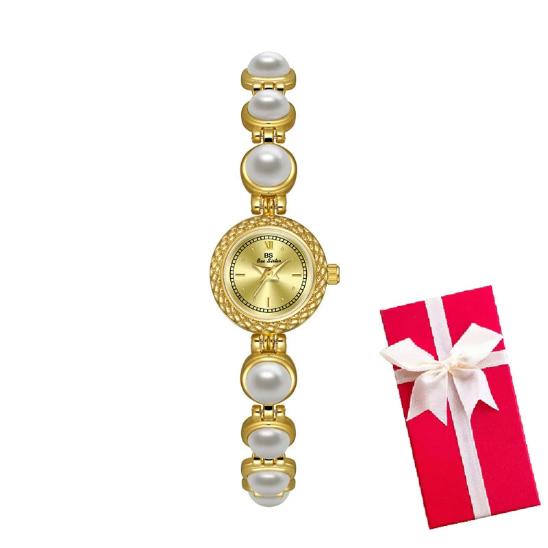 Gold Women Bracelet Watches Luxury Brand Dress Quartz Small Dial Ladies Wrist Watches Rhinestone Rose Gold Watches For Women