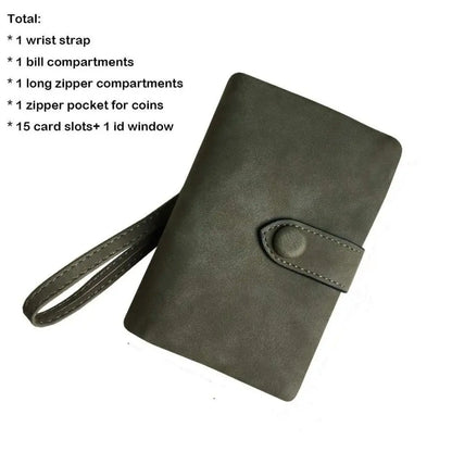 Ladies Pocket Purses Multi-slot Purse Tri-fold Wallet Soft Leather Short Wallet