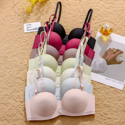 Women's Gathered Underwear Small Breasts Support No Steel Rings No Shoulder Straps Comfortable Bra for Large Breasts