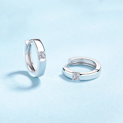 Women Birthday Gift 18K White Gold Hoop Earrings Valentine's Day 0.6CT Moissanite Diamond Girlfriend PT950 Wedding Fine Jewelry