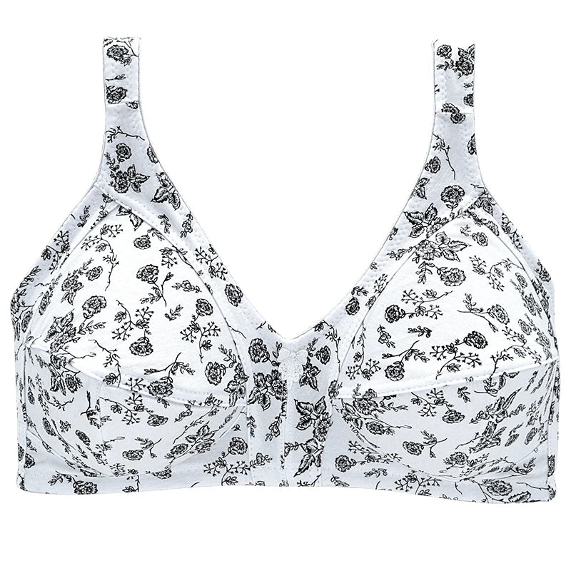 Plus Size Bra Cotton For WOMEN Wireless Brassiere Comfortable Underwear Middle-aged Mom Non Padded Lingerie