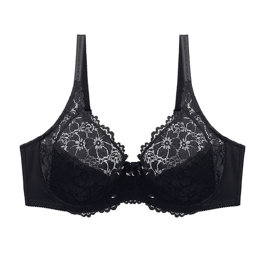Plus Size Sexy Lace Bra Comfortable Ultra-Thin Cup Ladies Underwear Brassiere