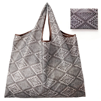 BIG Eco-Friendly Folding Shopping Bag Reusable Portable Shoulder Handbag for Travel Grocery Fashion Pocket Tote