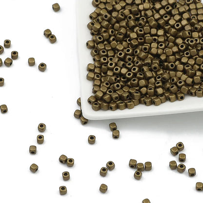 100~400pcs 3mm Square Beads CCB Material Gold Silver Plated Loose Spacer For Jewelry Making Accessories DIY Necklace Bracelets