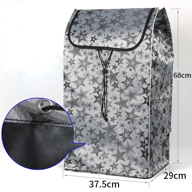 Shopping Bags for Trolley Cart Shopping Cart Woman Carrier Basket Trailer Portable Cart Large Storage Bags Foldable Handbag