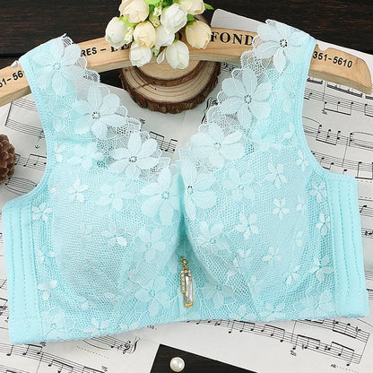 Plus Size Minimizer Bra Lace Full Cup Ultra Thin Seamless Vest Style Bralette for Large Chest Support  Comfort