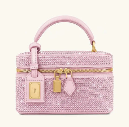 JW PEI box bag Сумка Женская, Square Cosmetic Bag, PU Embossed Black Zipper Small Portable Daily Use 2026 Summer Crossbody Bag