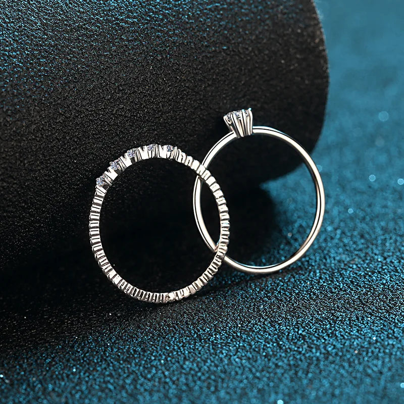 Luxury 18k White Gold High-quality Platinum Pt950 Ring for Women with 0.1ct Moissanite Cabochon Fine Jewelry Gift