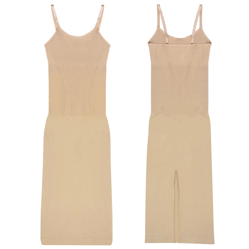 Wechery Plus Size Woman Clothing High Elasticity Abdominal Compression Slim Slip Dress Female Elegant Party Dresses