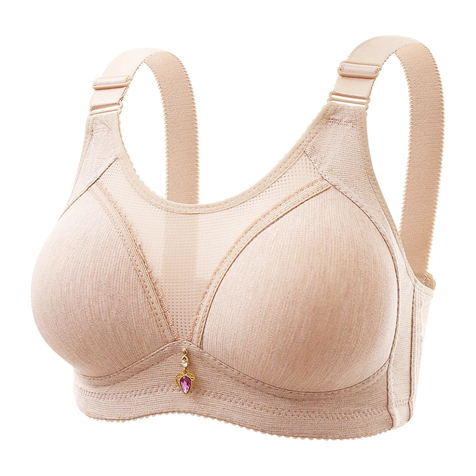 Bra for Women Comfortable Non-slip Push-up Sports Bra with Wide Shoulder Straps Chest Pad for Women Breathable Lingerie