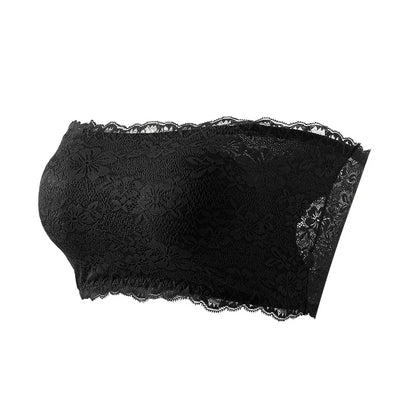 Plus Size Lace Bra Women Strapless Sexy Bra Comfortable Breathable Summer Sports Bra With Elastic Chest Strap