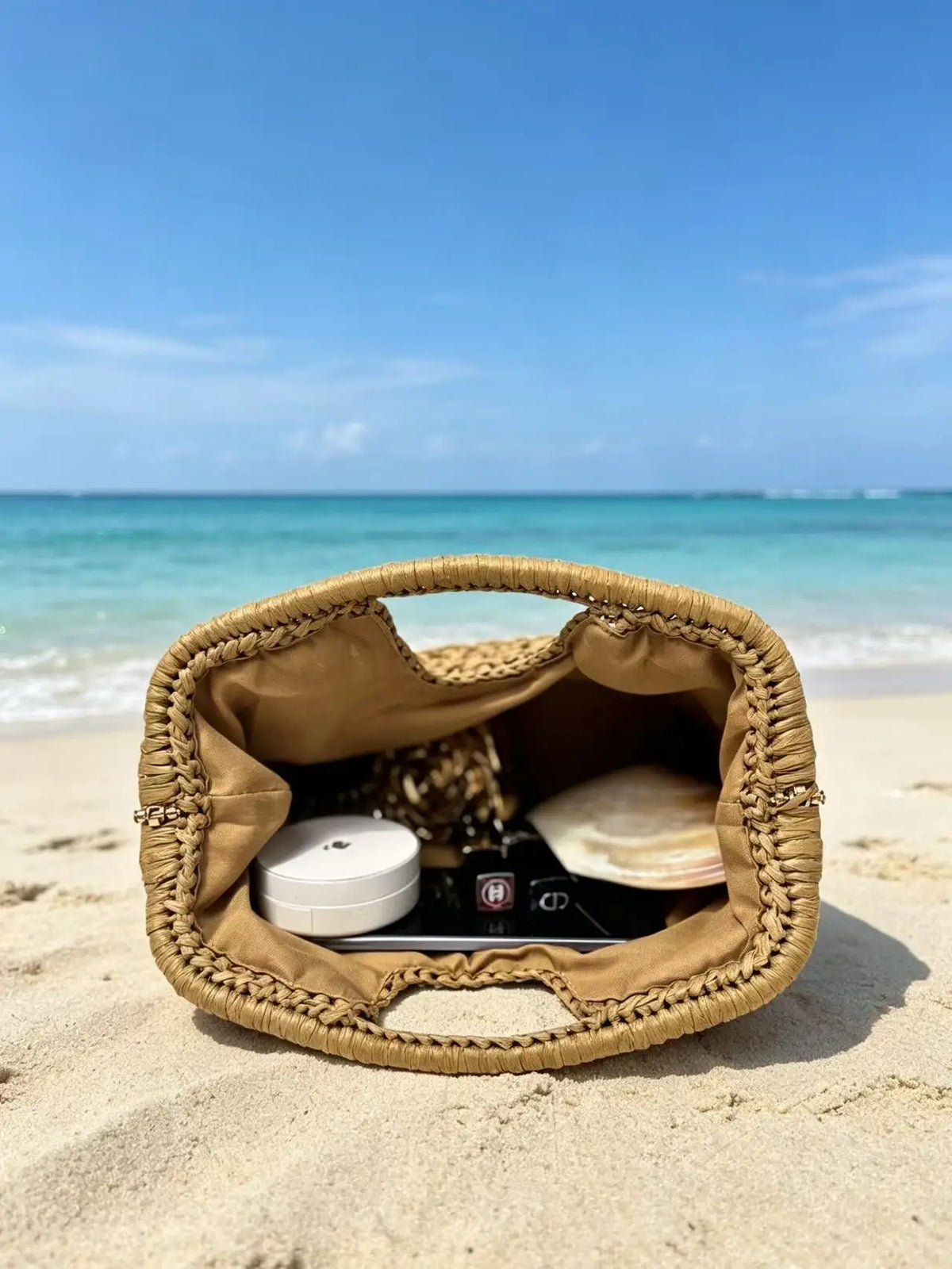 Handcrafted Basket Weave Clutch Bag Vacation Style Pure Handwoven Fashion Accessory