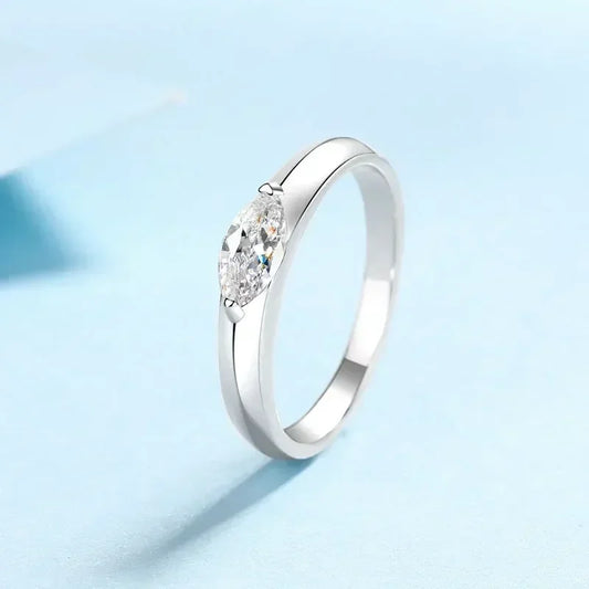 Sparkly Mariquesa 4*8 Moissanite Diamond VVS1 0.5 Carat ring, White Gold 18K Wedding Band Fine Jewelry Birthday Gift for Women