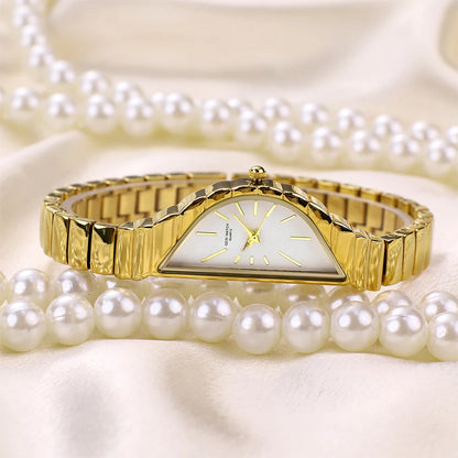 GEDI Exquisite Minimalist Light Luxury Gold Watches For Women Niche Irregular Design Artistic Quartz Woman Watch Gifts