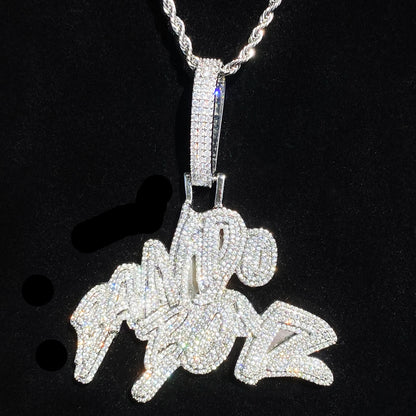 Aokaishen Iced Out Bando Boyz  for Men Necklace Pendant Real Gold Plated Cubic Zirconia Hip Hop Jewelry