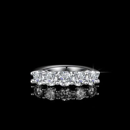 CKT 18k White Gold Diamond Moisanite Ring Women's Platinum Pt950 Rings Five-Star Princess Ring Crown Ring Wedding Bands Jewelry