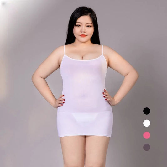 Oversized Women Mini Dress Plus Size Long Dresses Sexy See Through Shiny Plus Size Bodycon Dress Black White LOOSE Dress XXXL