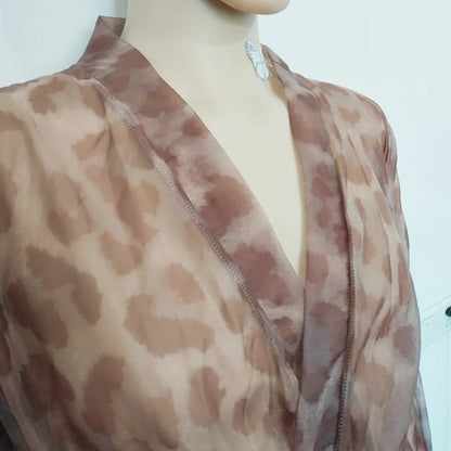 Plus Size Couples Vacation Party Dress Costumes, Sexy Comfortable Loose Soft Deep V-Neck See Through Fashion Printed Dress