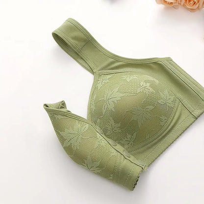 Plus Size Sports Bra Comfortable Wireless Bra with Thin Cotton Cup Breathable Supportive and Shaping Floral Print Lightly Padded