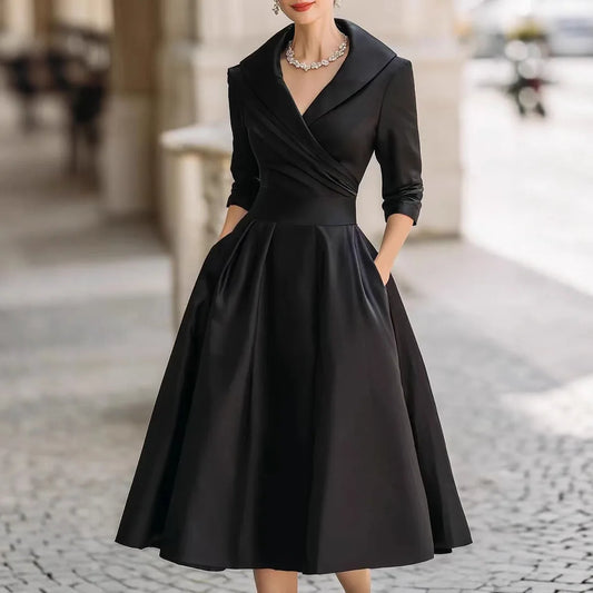 Women's Fashion Dress New Style V-neck Waist-hugging Makes You Look Slim And Elegant Long Sleeves Maxi Prom Dresses For Women