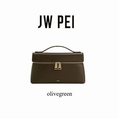 JW PEI Lunch Box Bag New Box Bag Niche Design Single Shoulder Crossbody Bag Handbag Tote Bag Genuine Leather Women's Bag