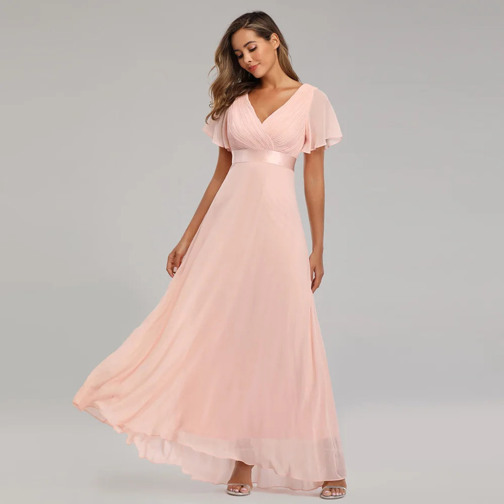 ICCLEK Plus Size Women Clothing Party Evening Dresses Elegant And Pretty Women'S Dresses Chiffon Soft Vestidos De Noche Tallas G