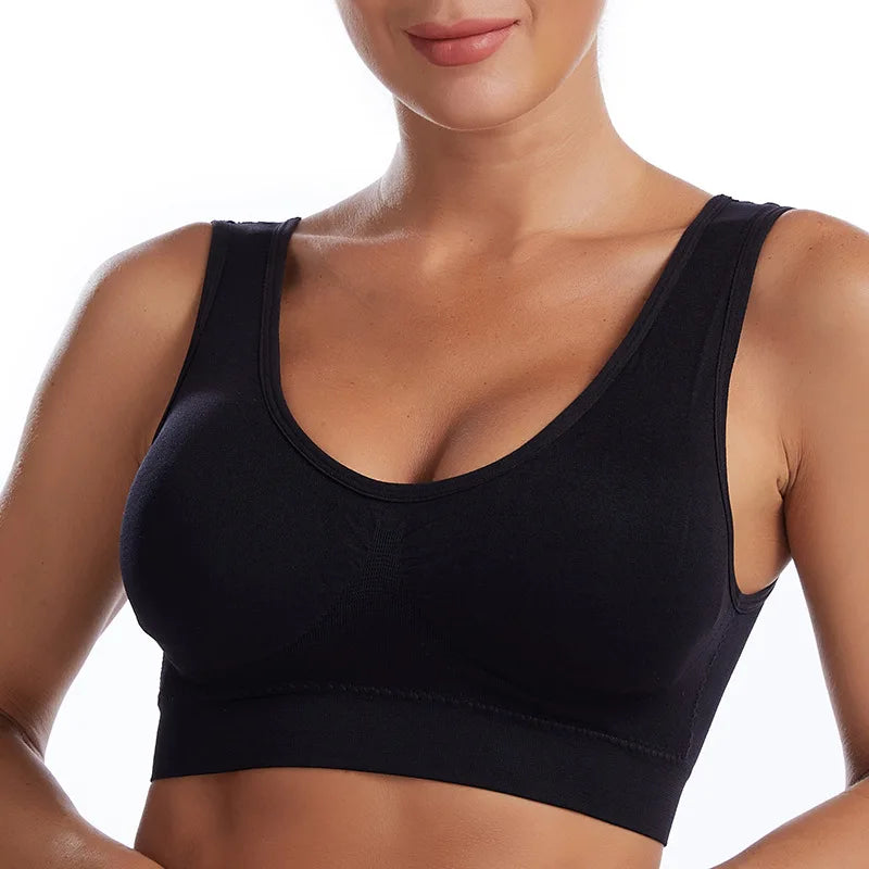 Women Bra Plus Size Seamless Brassiere Breathable Wire Free Bralette Underwear Comfortable Active Padded Brassiere Crop Top
