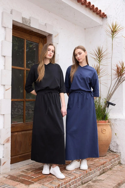 AS SS26 oversize loose T-shirt dress + V neck T-shirt  + skirt  set casual style  woman clothes