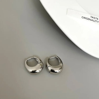 Gold SIlver Color Knot Hoop Earring For Women Shiny Plating Trendy Earring Stud Cute Daily Wear Jewelry
