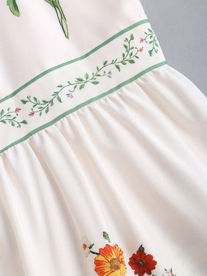 Plus-Size Women's Dress with Floral Prints in Bohemian Style